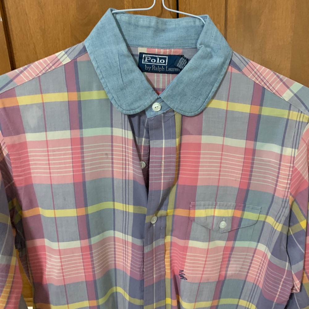 Polo Ralph Lauren plaid button up custom look